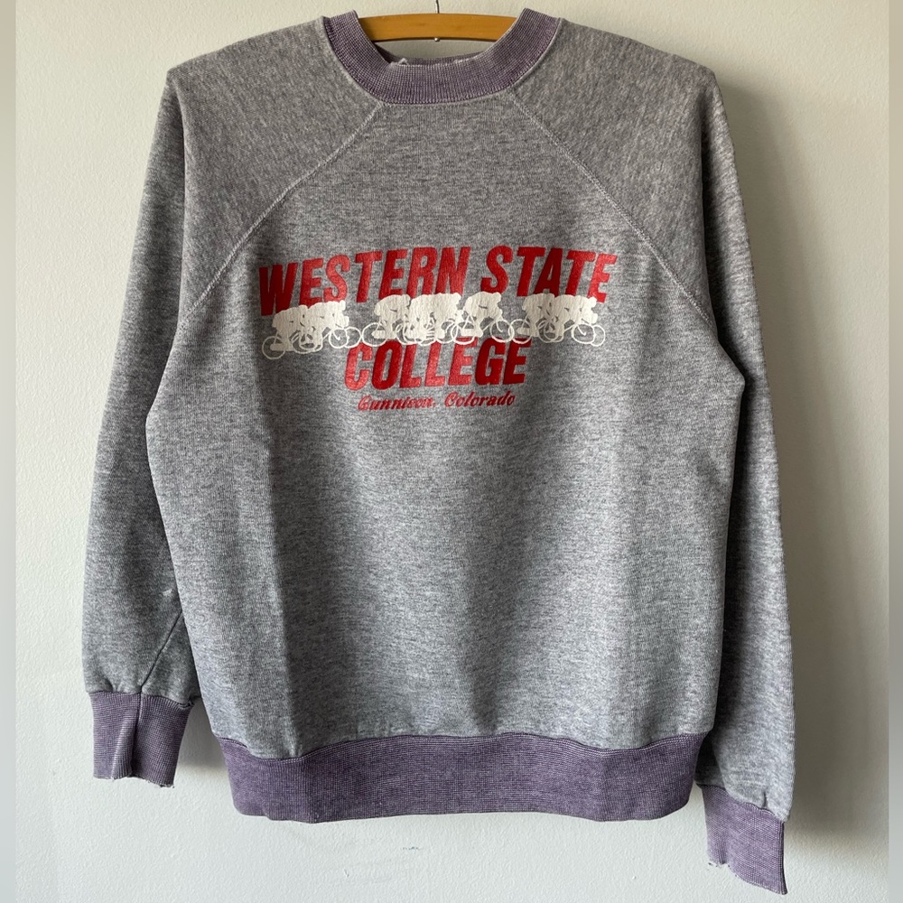 Vintage Two Tone Western State College Colorado Crew